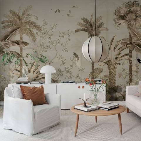 Fototapet, Magnolia Jungle, Beige, Rebel Walls