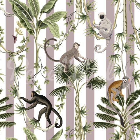 Fototapet, Monkey Stripes, Greige, Rebel Walls - Img 2