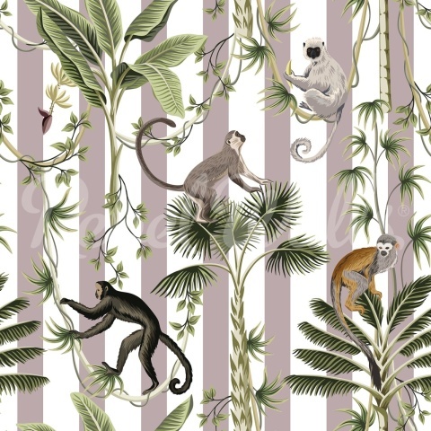 Fototapet, Monkey Stripes, Greige, Rebel Walls - Img 2