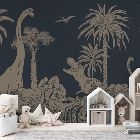 Fototapet Monochrome Dino - Blue Vintage, Kikki Belle - Img 3