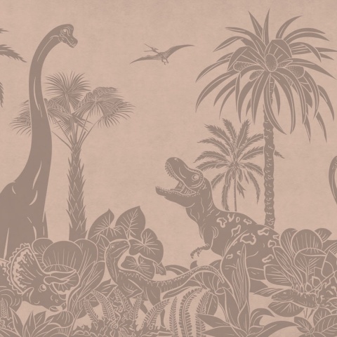 Fototapet Monochrome Dino - Pink Vintage, Kikki Belle - Img 2