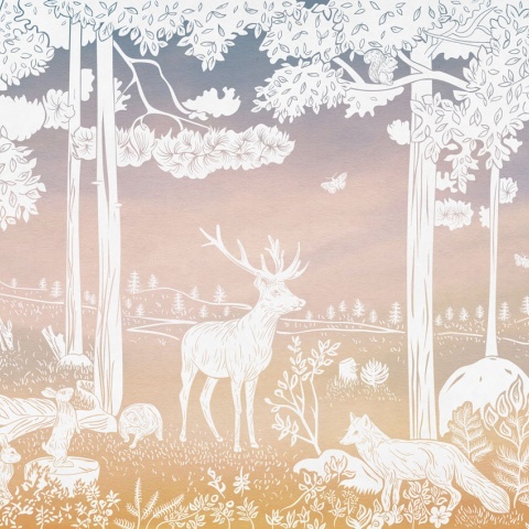 Fototapet Monochrome Forest - Pink Sky, Kikki Belle - Img 2
