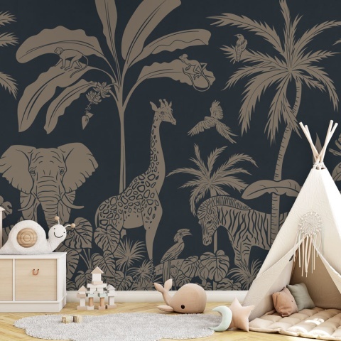 Fototapet Monochrome Jungle - Blue Vintage, Kikki Belle - Img 5