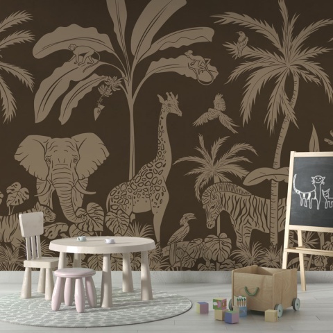 Fototapet Monochrome Jungle - Brown Vintage, Kikki Belle - Img 4