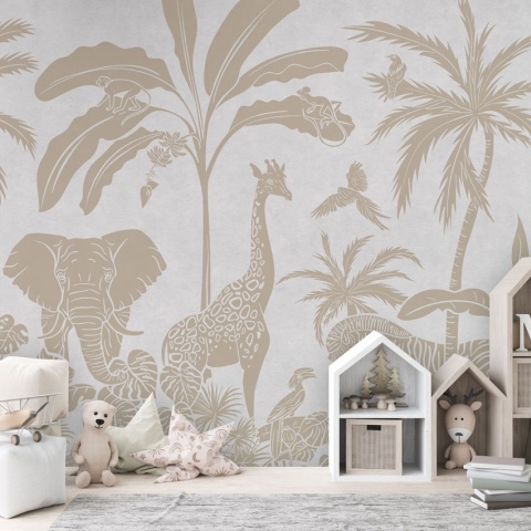 Fototapet Monochrome Jungle - White Vintage, Kikki Belle - Img 3