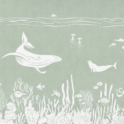 Fototapet Monochrome Sea - Green, Kikki Belle - Img 2