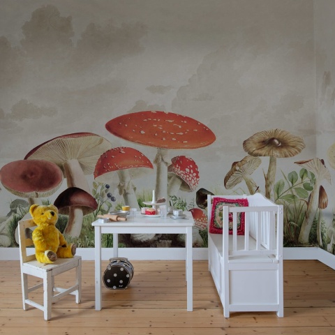 Fototapet, Mushrooms, Color, Rebel Walls
