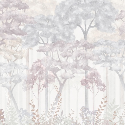 Fototapet, Pastel Forest, Pink, Rebel Walls - Img 2