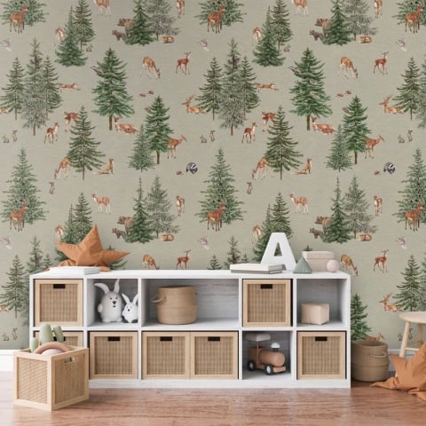 Fototapet Pine Forest - Green, Kikki Belle - Img 3