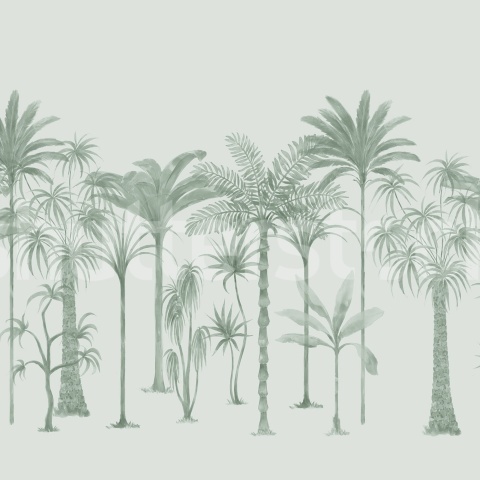 Fototapet, Playful Palms, Green, Rebel Walls - Img 2