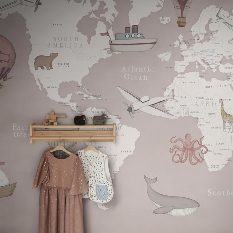 Fototapet, Playful World, Light Pink, Rebel Walls - Img 3