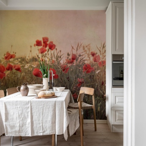 Fototapet, Poppy Field, Dawn, Rebel Walls - Img 3