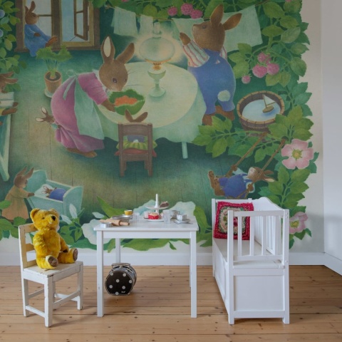 Fototapet, Rabbit Family, Verde, Rebel Walls - Img 3