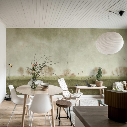 Fototapet, Scandinavian Landscape, Green, Rebel Walls