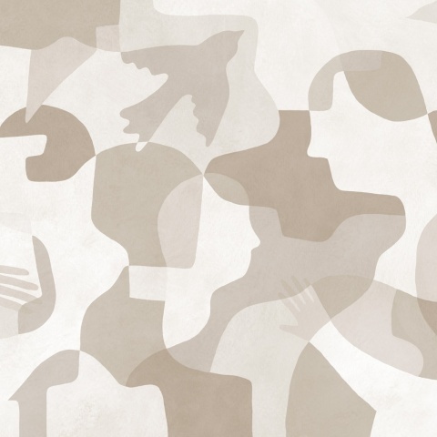 Fototapet, Silent Conversation, Beige, Rebel Walls - Img 2