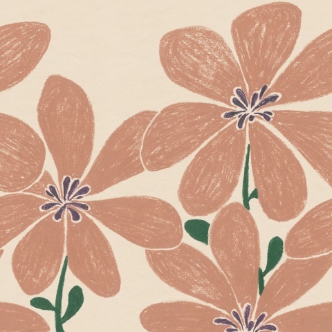 Fototapet, Sketched Flower, Red, Rebel Walls - Img 2