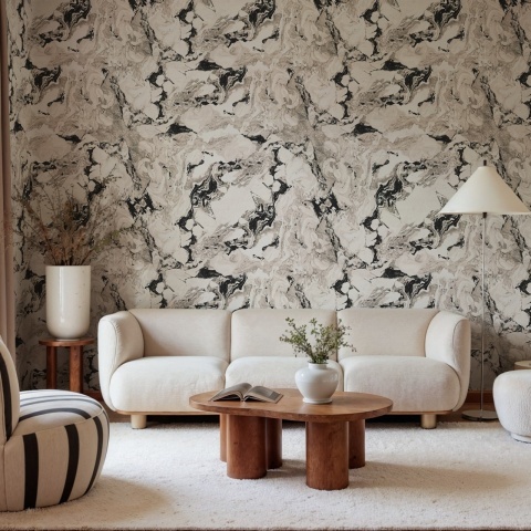 Fototapet, Stone Marble, Black, Rebel Walls