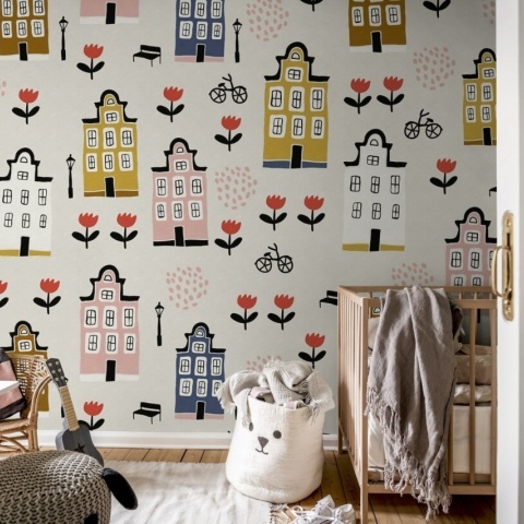 Fototapet, Sweet Town, Pastel, Rebel Walls