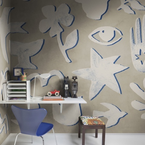 Fototapet, Symbolic, Blue &amp; Beige, Rebel Walls - Img 3