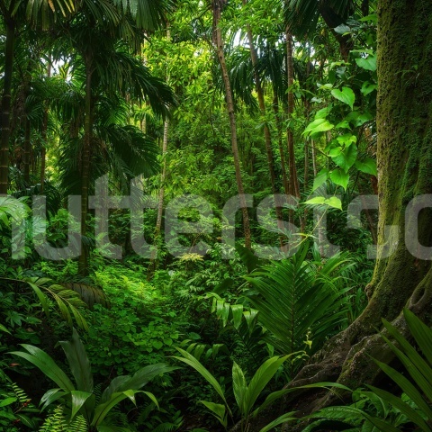 Fototapet, Tropical Landscape, Green, Rebel Walls - Img 2
