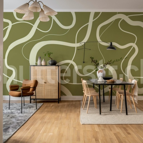 Fototapet, Twisting Lines, Olive, Rebel Walls