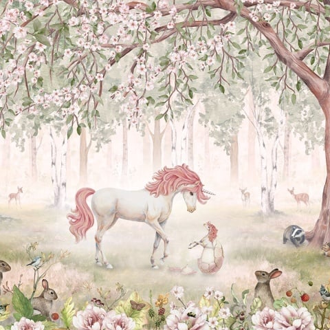 Fototapet Unicorn Forest - Green, Kikki Belle - Img 2