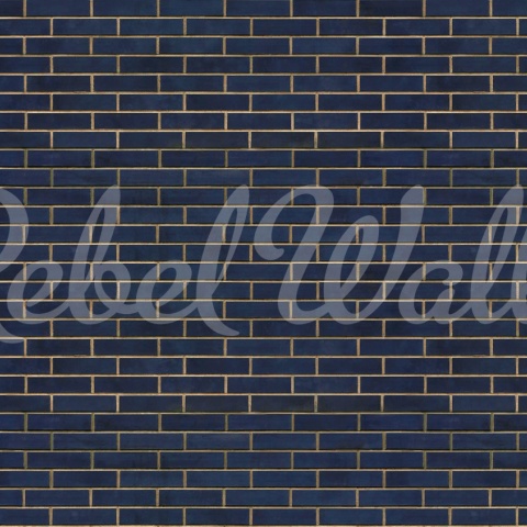Fototapet, Wall of Tiles, Dark Blue, Rebel Walls - Img 2