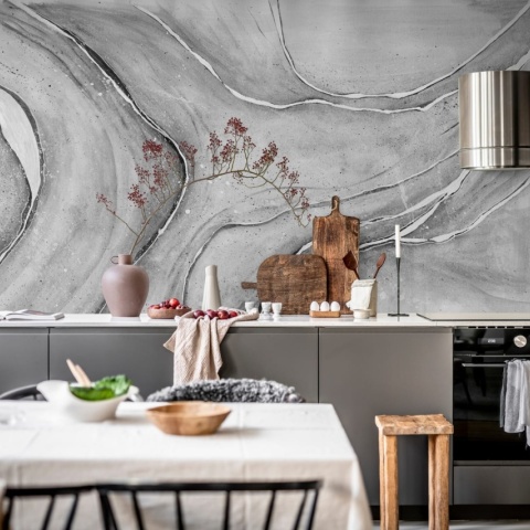 Fototapet, Watercolor Flow, Gray, Rebel Walls