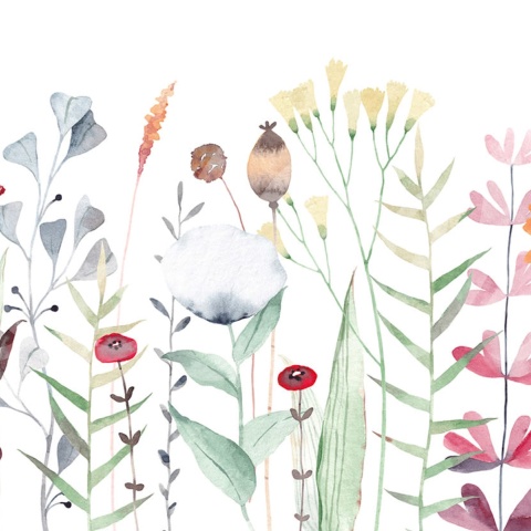Fototapet, Watercolor Meadow, Pastel, Rebel Walls - Img 2
