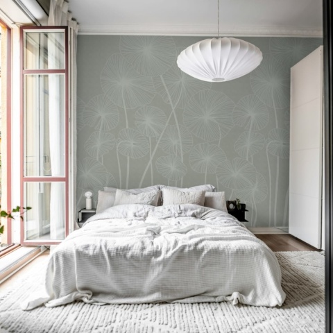 Fototapet, Waterlily Forest, Beige, Rebel Walls