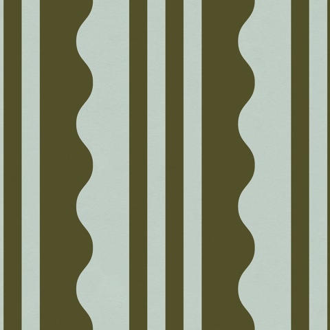 Fototapet, Wavy Stripe, Moss Green, Rebel Walls - Img 2