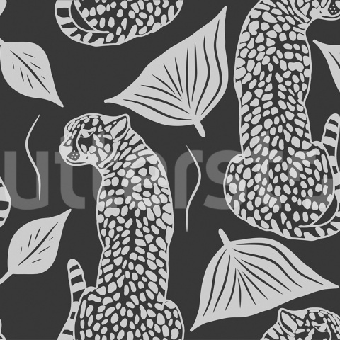 Fototapet, Whimsy Leopard, Black, Rebel Walls - Img 2