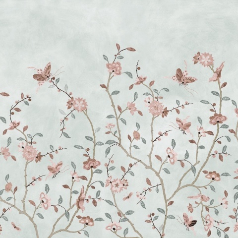 Fototapet, Whispering Petals, Light Blue, Rebel Walls - Img 2