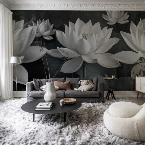 Fototapet, White Lotus, Night, Rebel Walls