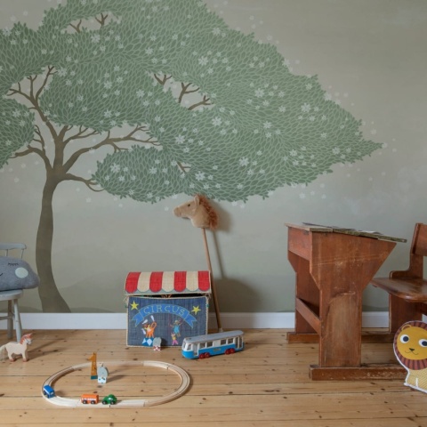 Fototapet, Windy Tree, Light Green, Rebel Walls