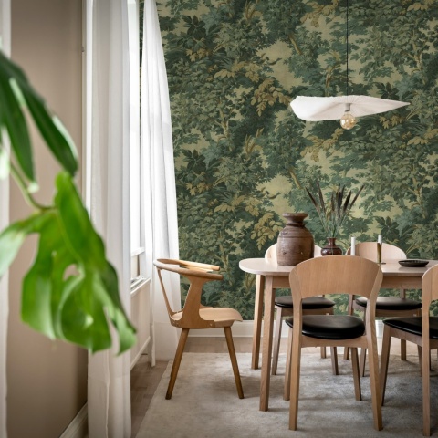 Fototapet, Woodland Birds, Green, Rebel Walls