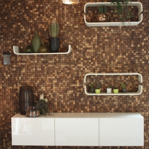 Panou decorativ 3D, Coconut, Mbaru Niang Natural, 6 placi 42x42cm, 1.05 mp - Img 4