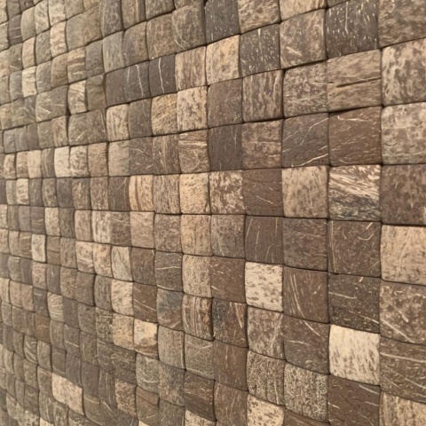Panou decorativ 3D, Coconut, Ohama Natural, 6 placi 42x42cm, 1.05 mp