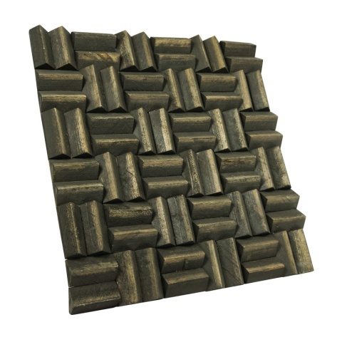 Panou decorativ 3D, Lemn de mango, Limas Espresso, 6 placi 42x42cm, 1.05 mp - Img 3