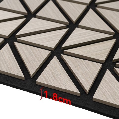 Panou riflaj acustic decorativ, MDF si pasla, AC36, 50x50x1.8cm, Gri - Img 4