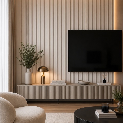 Panou riflaj decorativ 3D, PN881 - 25x1.9x280 cm - Img 2