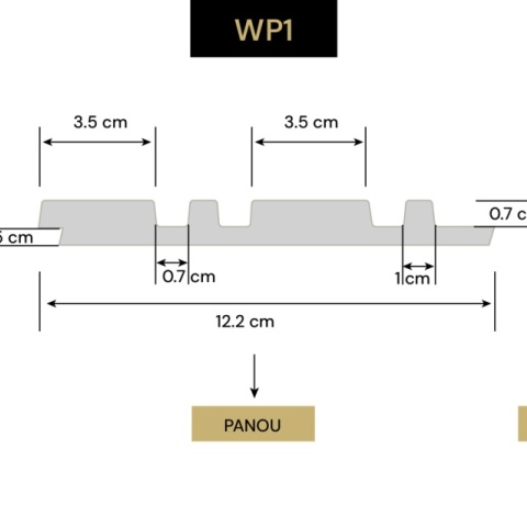 Panou riflaj decorativ 3D, WP1 - 12.2x1.2x270 cm, Manavi - Img 3