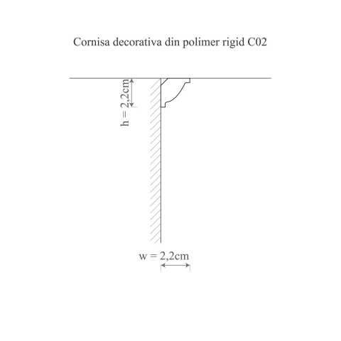 Plinta polimer rigid, Manavi, C2-2.2x2.2x200 cm - Img 2