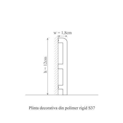 Plinta polimer rigid, Manavi, S37-12x1.8x200 cm - Img 2