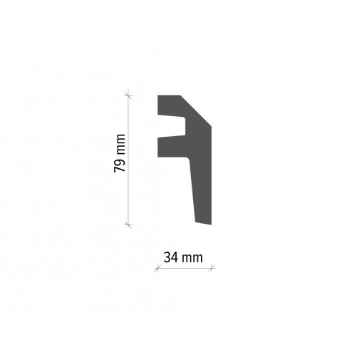 Profil pentru banda LED din poliuretan KF718 - 7.9x3.4x200 cm - Img 2