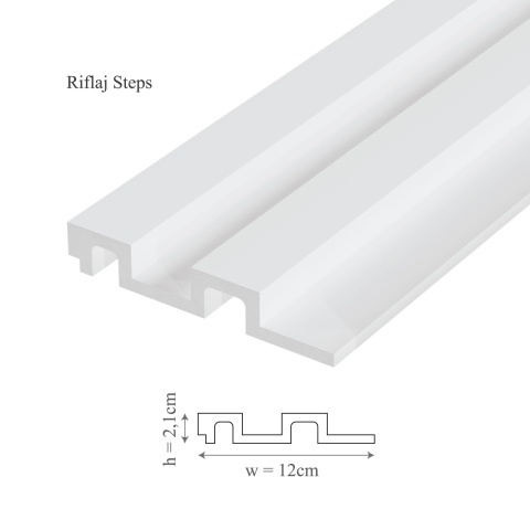 Profil stanga riflaj decorativ, Steps L, 6.1x2.1x290 cm - Img 3