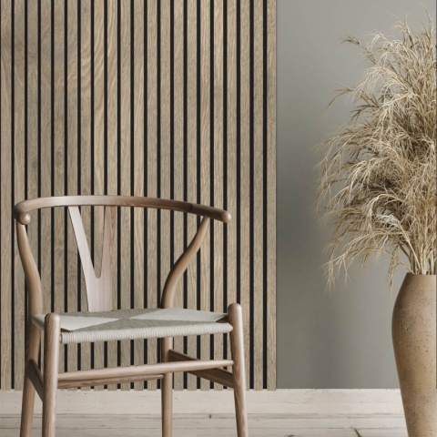Riflaj decorativ MDF, Sonoma Oak, fonoabsorbant, 28x2.1x270 cm - Img 2