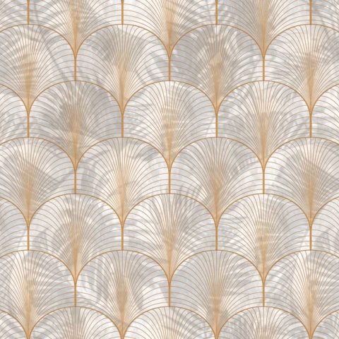 Tapet Art Deco Palms, Gold, Rebel Walls, 5 mp / rola - Img 2