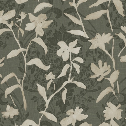 Tapet lavabil Blooming Damask, White, TresTintas 5mp / rola - Img 2