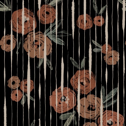 Tapet lavabil Broken Poppies, Black, TresTintas 5mp / rola - Img 2